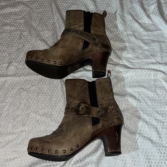 Dansko Reegan Leather Moto Ankle Boot Clogs Size 37 6.5-7 - Picture 7 of 11